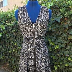 H&M black and white zipper dress